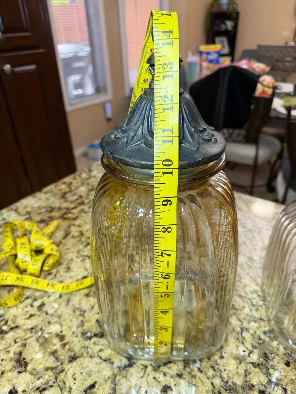 Display Jar With Cross Finial Lid Set of 3